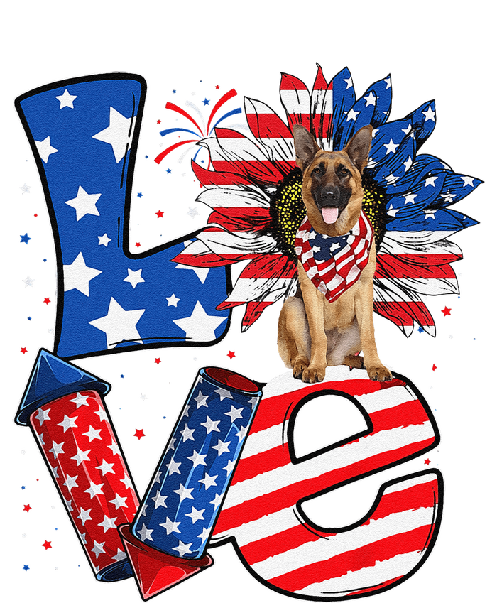 4th of July Decor Patriotic LOVE German Shepherd Dog USA Kids Sweatshirt