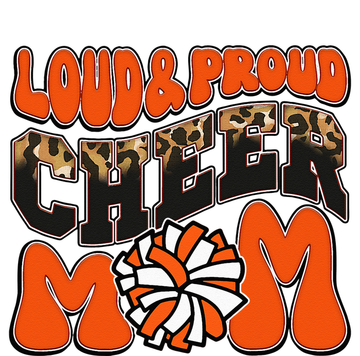 Loud Proud Cheer Mom Orange Team Leopard Funny Cheer Crew T-Shirt