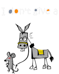 Mouse Walking a Donkey I Don't Give Rats Ass T-Shirt