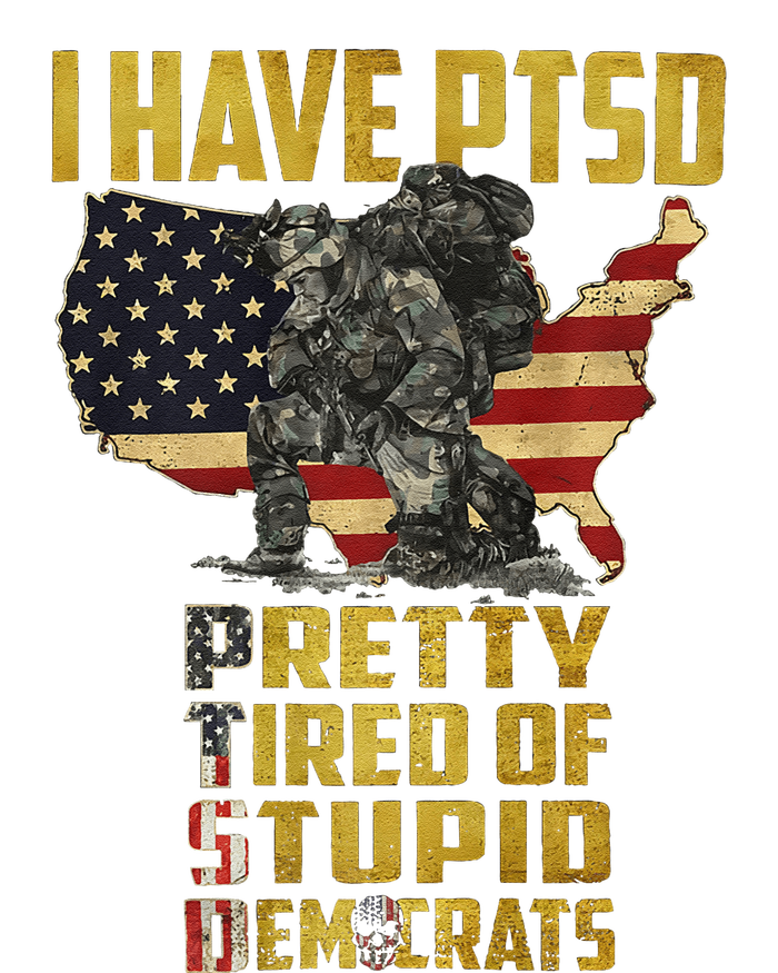 I Have PTSD Pretty Tired Of Stupid Democrats  Wool Snapback Cap