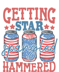 Getting Star Spangled Hammered 4th Of July Retro Style Beer Gift Stripe Pom Pom Beanie