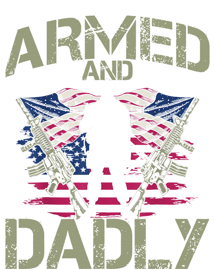 Armed And Dadly Funny Deadly Father's Day Veteran USA Flag Kids Hoodie