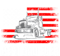 Best Dad Ever Flag Truck Dad Trucker Dad Best Trucking Dad Striped Beanie with Solid Band