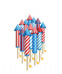 Just Here To Bang 4th Of July Fireworks Funny Fourth Of July Gift Women's Racerback Tank