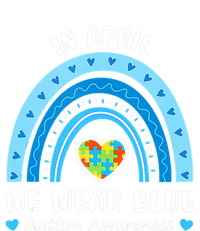 In April We Wear Blue Rainbow Gift Autism Awareness Month Cool Gift Short Acrylic Beanie