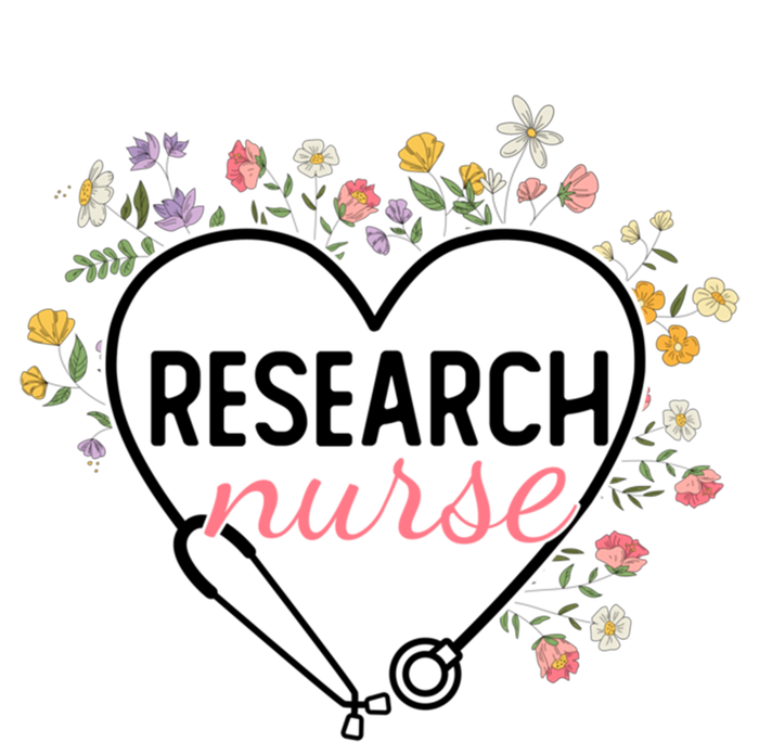 Floral Stethoscope Heart Nursing Research Nurse Gift T-Shirt