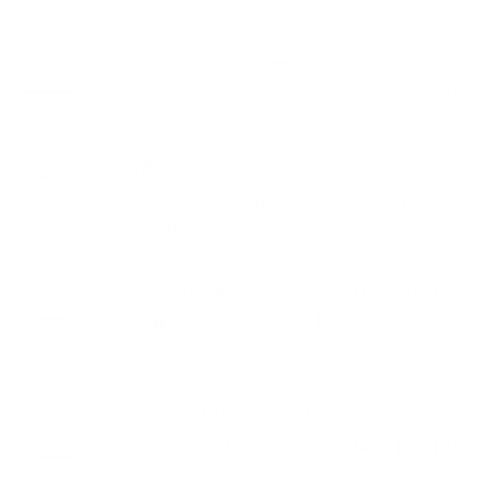 Top 10 Rules Of Scorpio October November Birthday Gift Kids Long Sleeve Shirt