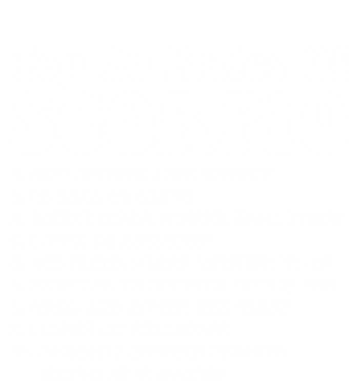 Top 10 Rules Of Scorpio Zodiac Funny Scorpio Tee Horoscope Gift Mousepad