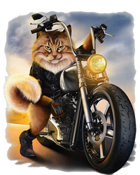 Biker Tabby Cat Riding Chopper Motorcycle Women's Pullover Hoodie