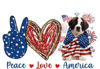 Peace Love Saint Bernard Dog Patriotic America Flag 4th July Gift Women's Racerback Tank