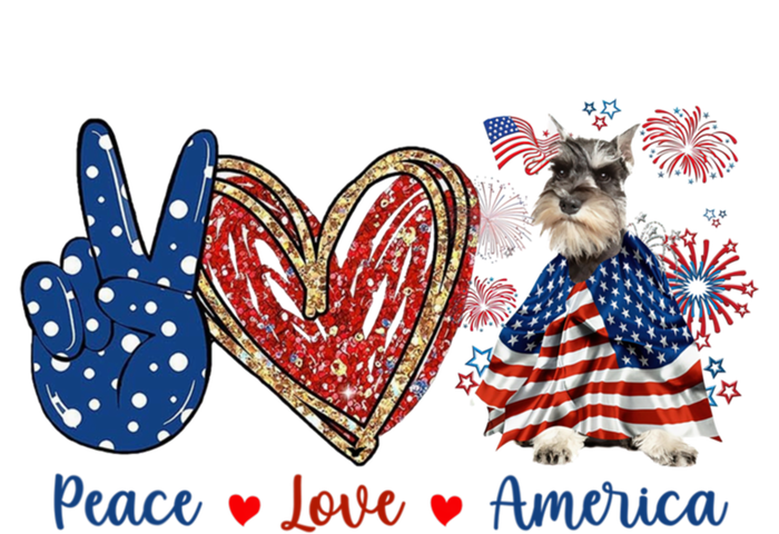 Peace Love Schnauzer Dog Patriotic America Flag 4th July Gift Kids Tie-Dye T-Shirt