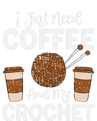 Funny Cute Crochet I Just Need Coffee And My Crochet 7-Panel Snapback Hat