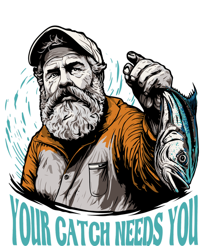 Your Catch Needs You Fishing V-Neck T-Shirt