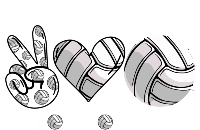 Peace Love Volleyball Funny Mommy Dad Son Daughter Gift Tall Hoodie