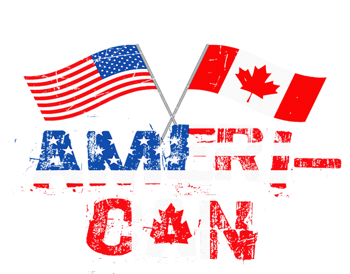 Retro AmeriCan Canada USA Flag Patriotic Canadian American T-Shirt