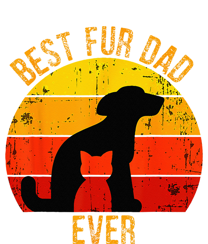 Funny Best Fur Dad Ever Vintage Retro Dog Cat Owner T-Shirt