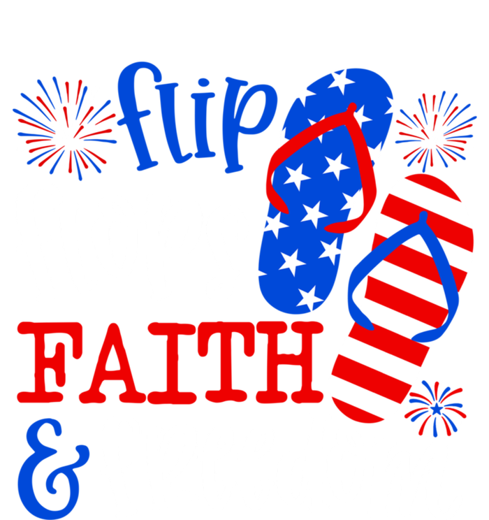 Flip Flops Faith And Freedom Softstyle Adult Sport Polo