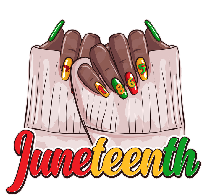 Juneteenth 1865 Finger Nails Manicure Tie Dye Hoodie