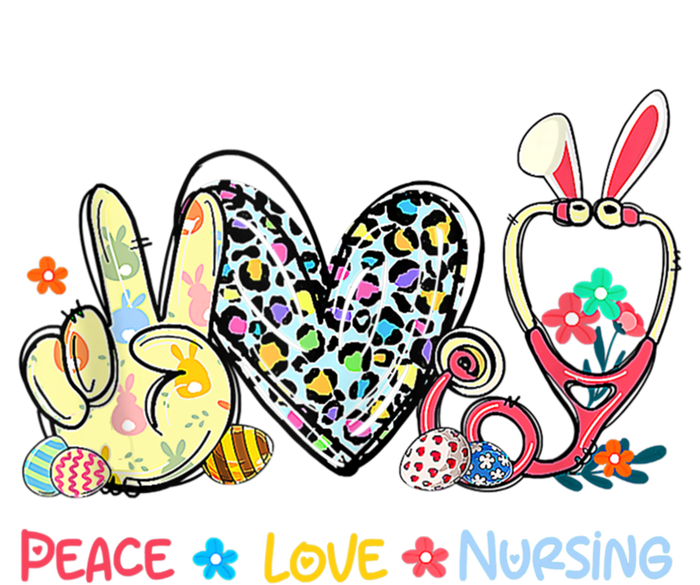 Peace Love Nursing Easter Day Leopard Stethoscope Rn Nurses Great Gift T-Shirt