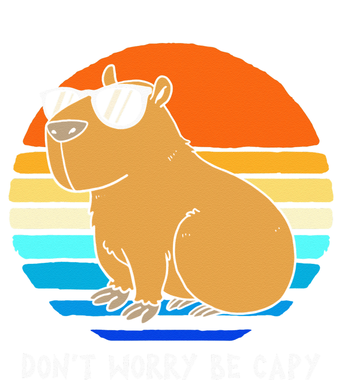 Retro Rodent Funny Capybara Dont Be Worry Be Capy Tall Hoodie