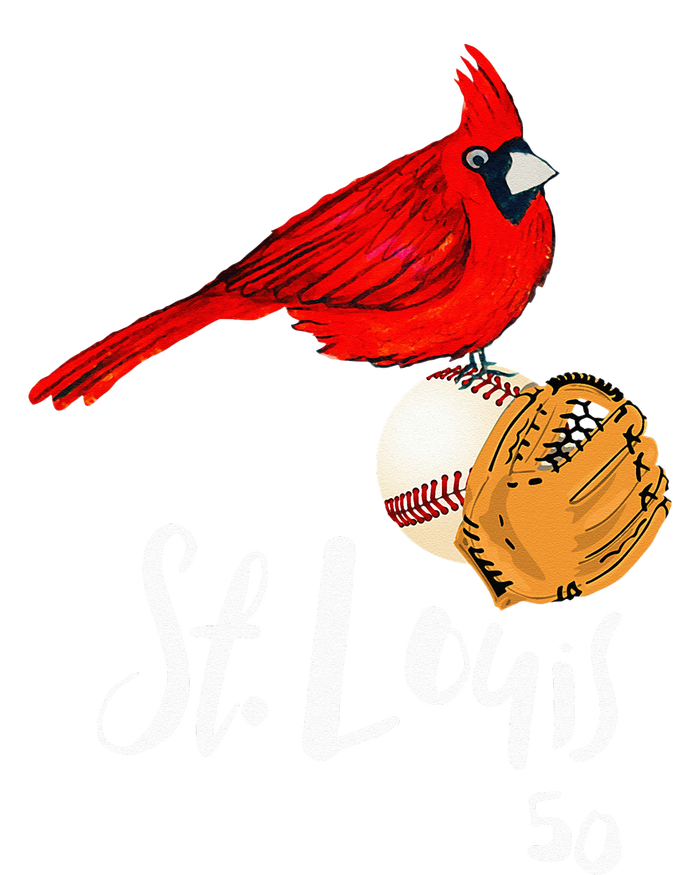 Saint Louis Red Cardinal Number 50 Baseball Art Women's Knotted Racerback Tank