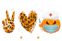 Peace Love Nursing Nurse Pumpkin Halloween Leopard Gift T-Shirt