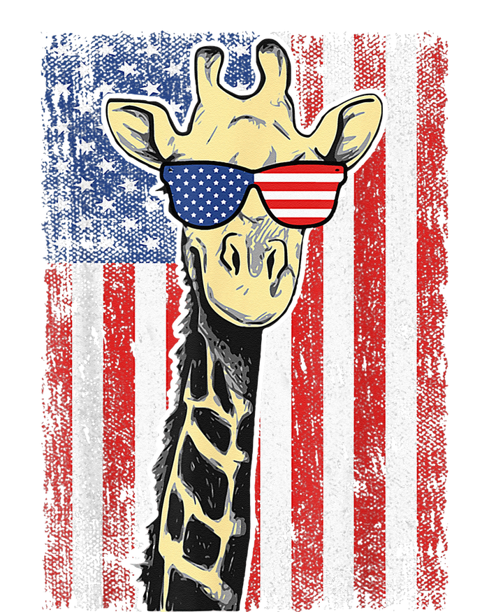 USA Flag Patriotic Giraffe Sunglasses Funny Animal Lover PosiCharge RacerMesh Polo