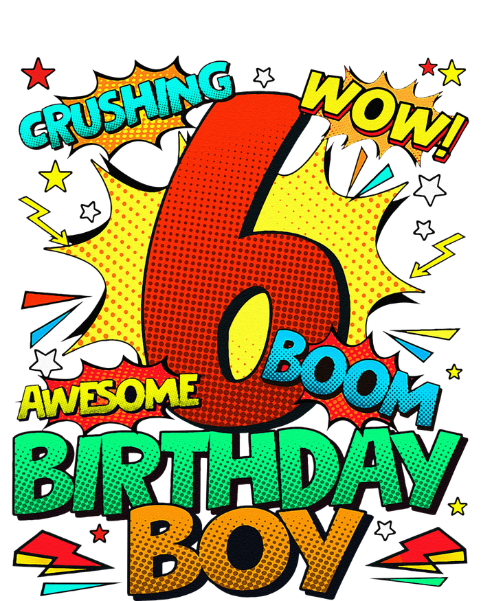 6th Birthday Comic Style 6 Year Old Gifts T-Shirt