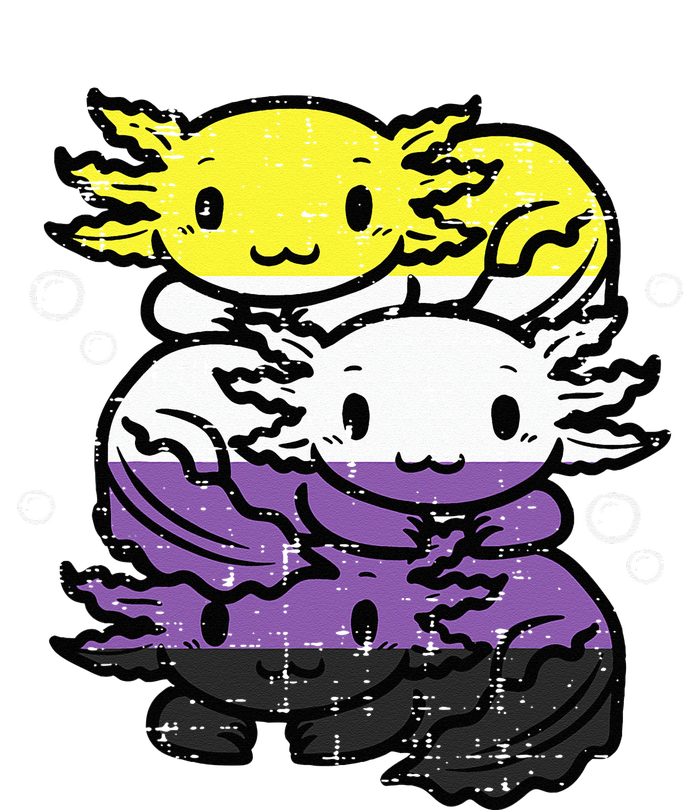 Nonbinary Axolotl Pile Non Binary Enby Lgbtq T-Shirt