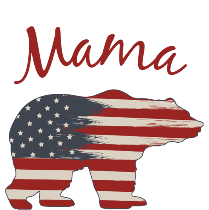 Usa Flag Mama Bear American Mom July 4 Patriotic Election Gift Striped Beanie with Solid Band