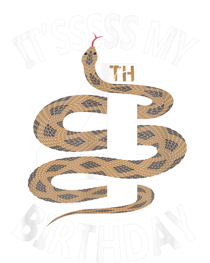 Its My 4th Birthday 4 Years Old Snake Boy And Girl Party Women's Knotted Racerback Tank