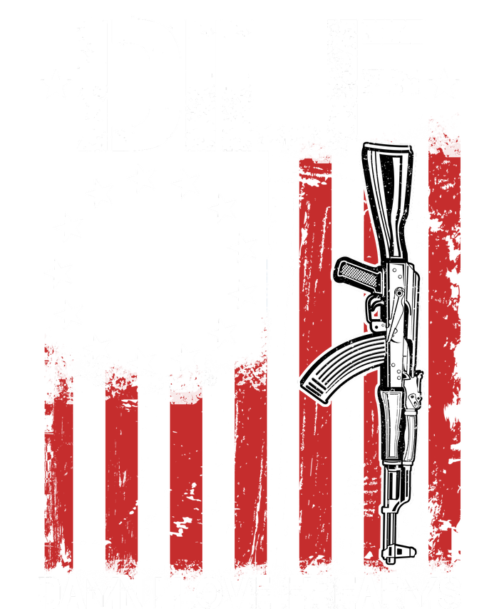 DILF Damn I Love Firearms Distressed USA American Flag Ladies Essential Tank