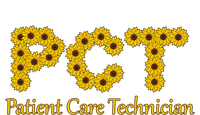 Sunflowers Retro Chic Letters Pct Patient Care Technician Gift T-Shirt