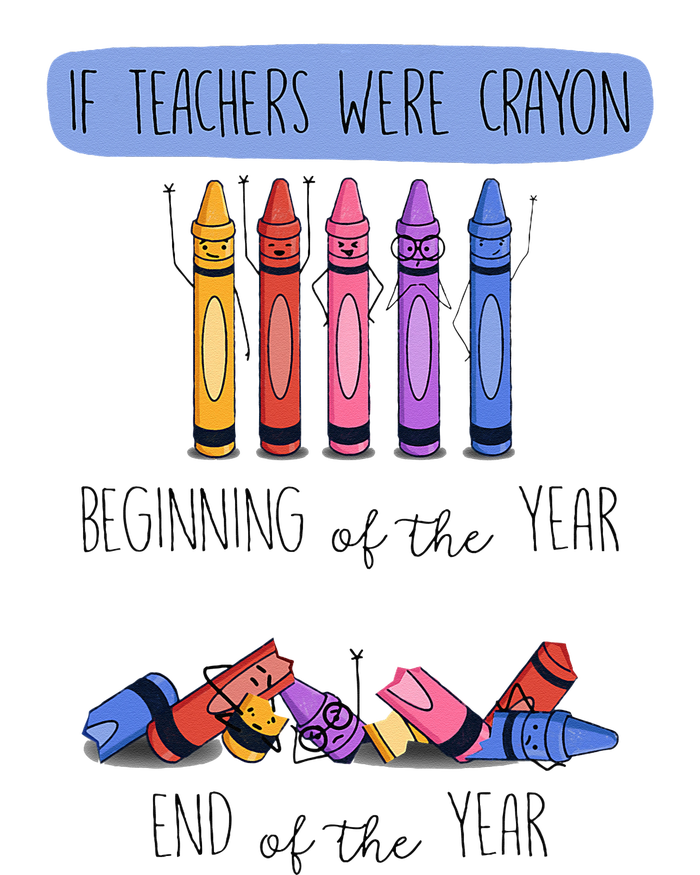 If Teachers Were Crayon Beginning Of The Year End The Year Women’s Perfect Tri Rocker Tank