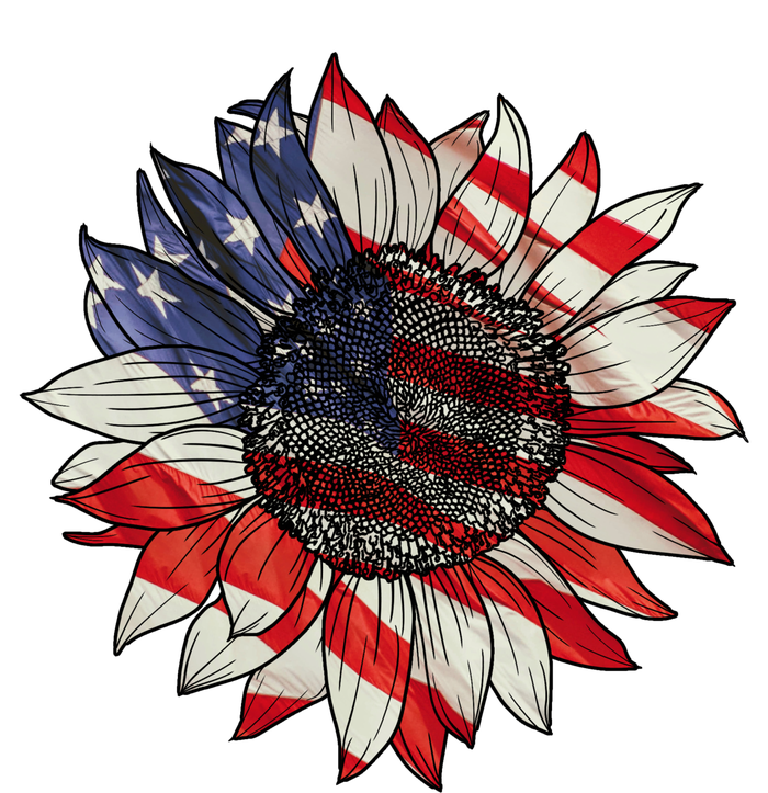 American Flag Sunflower 4th Of July T-Shirt