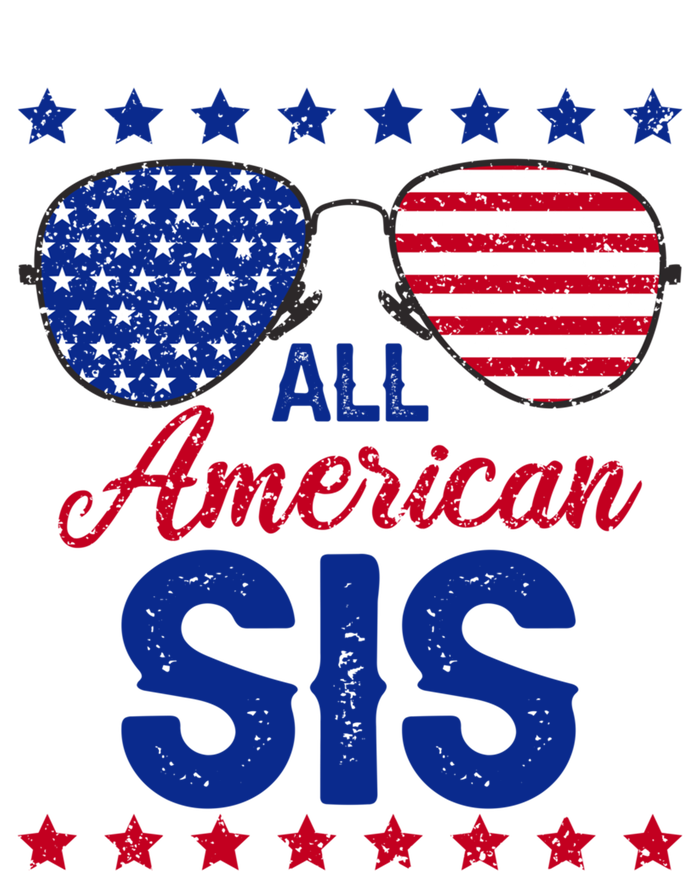 All American Sis 4th Of July Usa Flag Sister Family Matching Funny Gift Doggie Tank