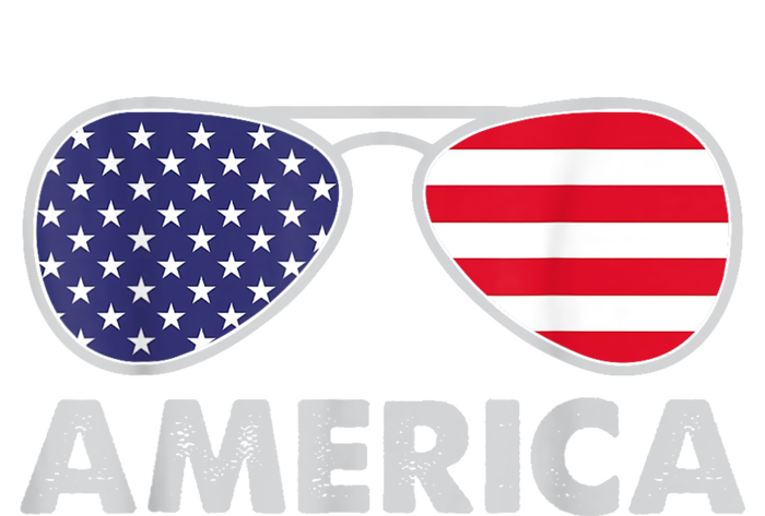 America Independence Day Funny Glasses Flag Ladies Essential Flowy Tank