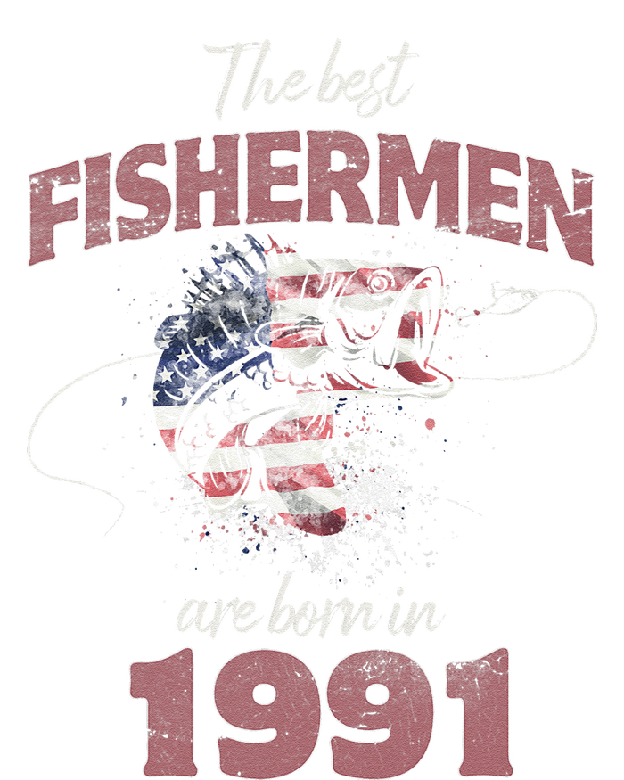 Cute Fisherman 32 Year Old Fishing Fisherman 1991 32nd Birthday T-Shirt