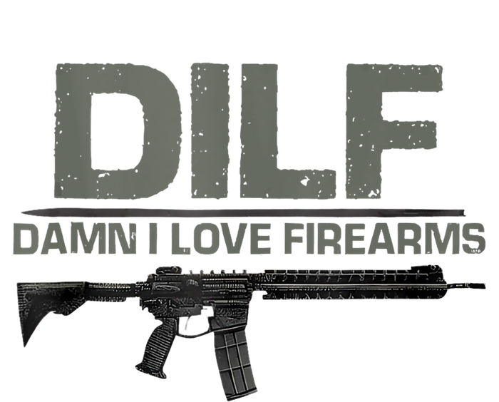 DILF Damn I Love Firearms Funny Ladies Long Sleeve Shirt