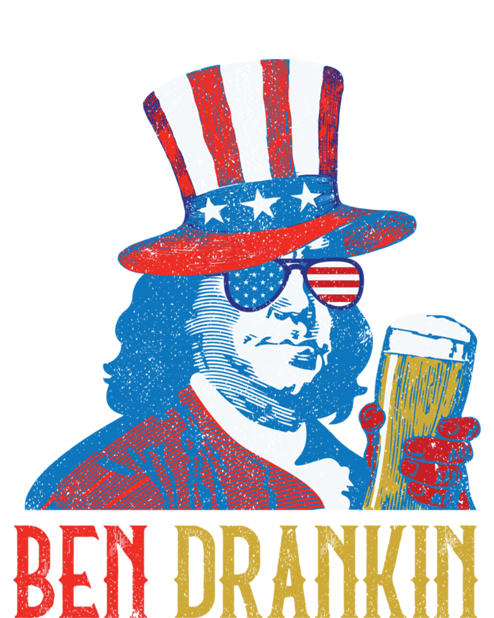 Ben Drankin Beer Benjamin Franklin 4th Of July Usa Flag Gift Ladies Long Sleeve Shirt