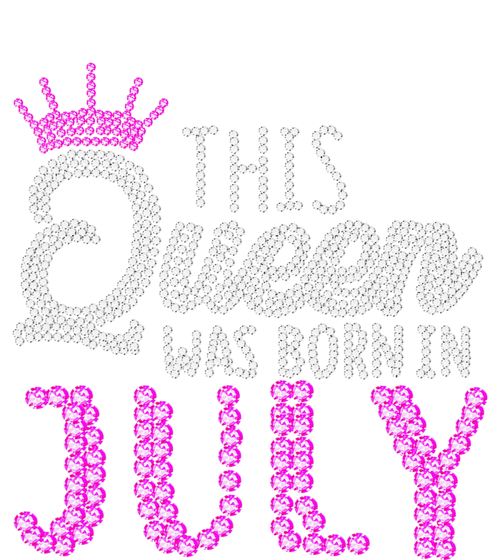 This Queen Was Born In July Birthday Pink Diamond Crown Dry Zone Grid Polo