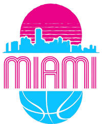 Vintage Miami Florida Cityscape Retro Basketball T-Shirt