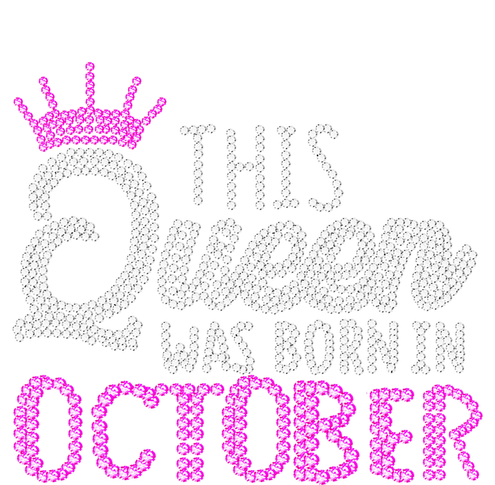 This Queen Was Born In October Birthday Pink Diamond Crown Pajama Set