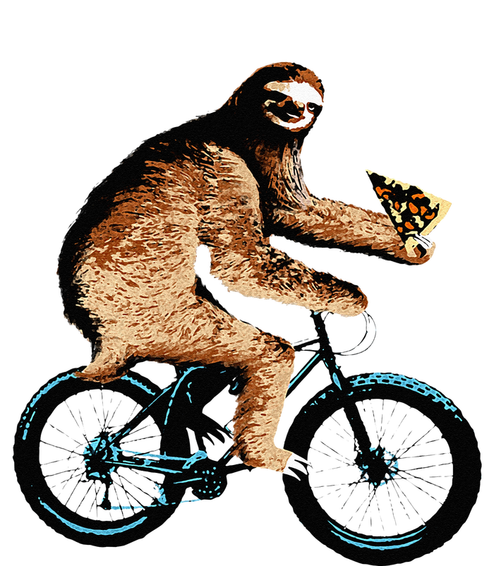 Sloth Riding A Bicycle Eating Pizza  Fatbike Yupoong Adult 5-Panel Trucker Hat