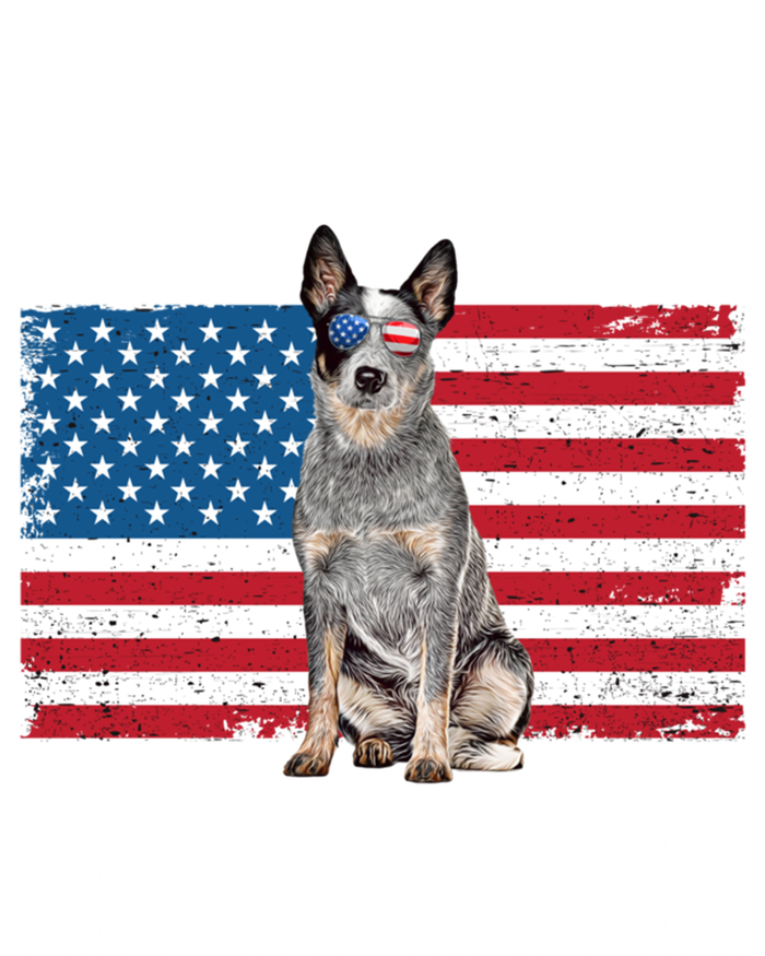 Blue Heeler Mom Australian Cattle Dog Lover American Flag Funny Gift Short Acrylic Beanie