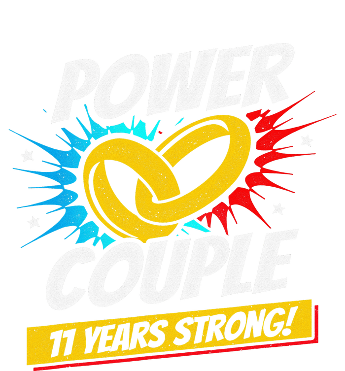 Married 11 Years Power Couple 11th Wedding Anniversary Toddler Hoodie