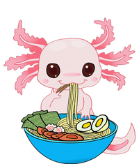 Kawaii Axolotl Eating Ra Noodles Anime Women's Racerback Cropped Tank