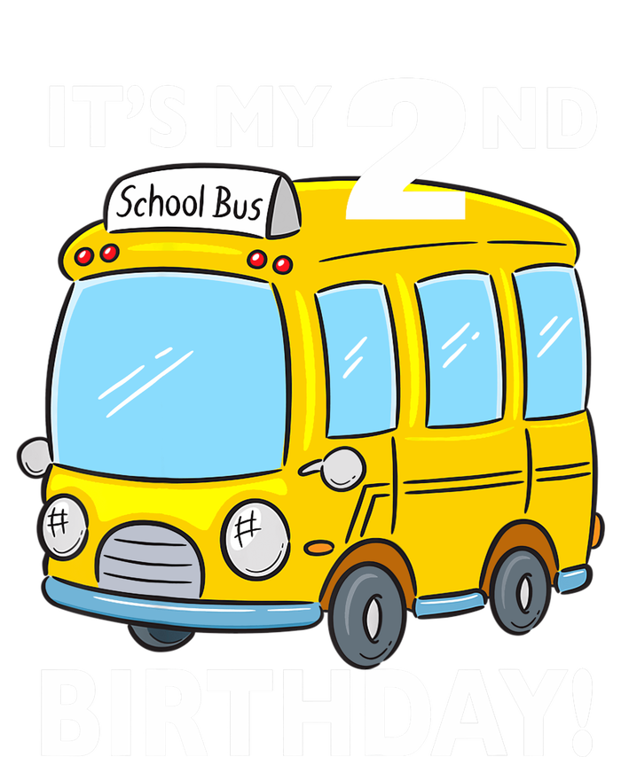 It's My 2nd Birthday School bus theme party 2 years old Kids Long Sleeve Shirt