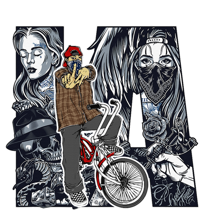 Lowrider Bike LA Chicano Cholo Los Angeles Lowrider Performance Fleece Hoodie