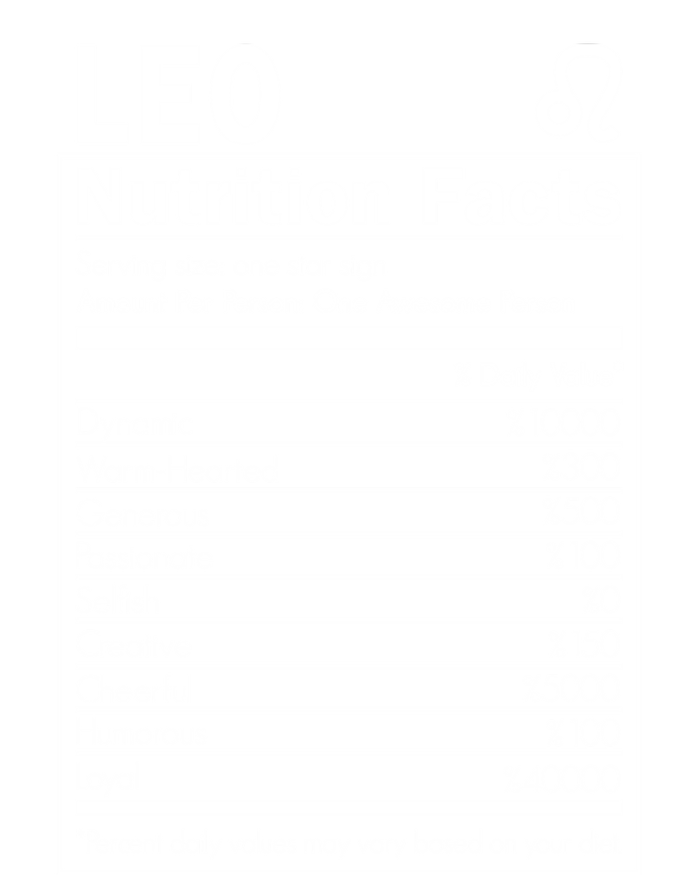 Leo Nutrition Facts Born In August And September Horoscopes Funny Gift Long Sleeve Shirt